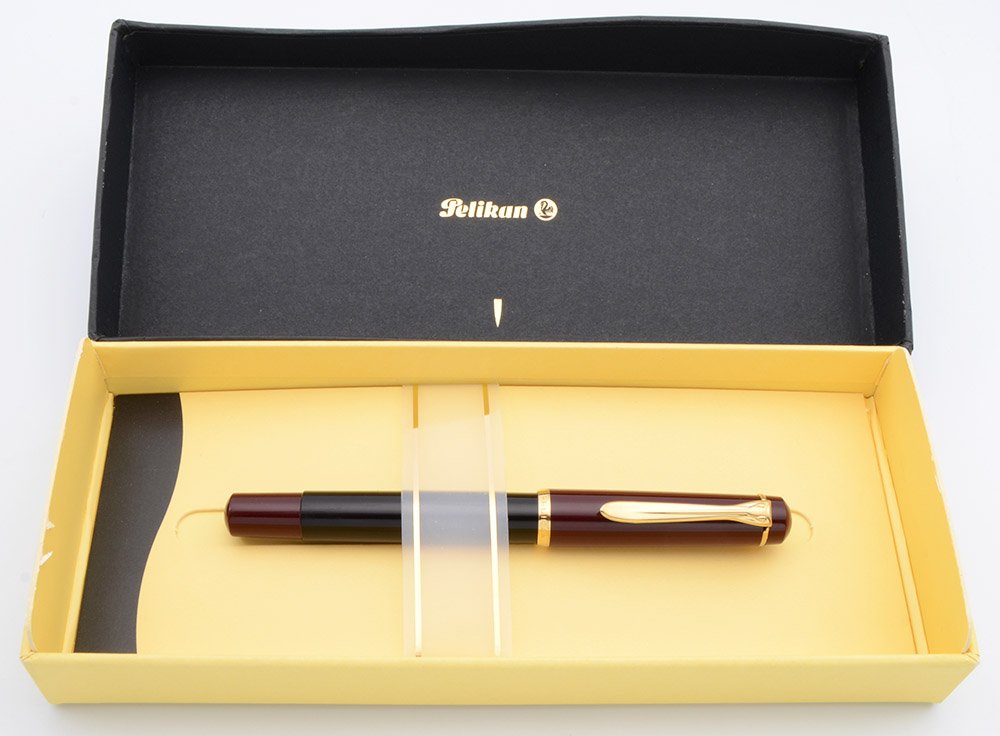 Pelikan M150 Fountain Pen (Old Style) - Black-Burgundy, Fine GP